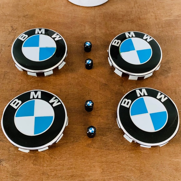 BMW Logo Emblem Wheel Center Caps & Tire Valves